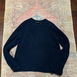Jenni Kayne cotton fisherman crewneck sweater, size small.  Navy.